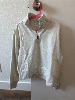 Kids Off White Quarter-Zip Pullover Sweater and matching pants set